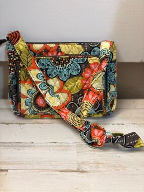 Vera Bradley Floral Quilted Crossbody - Turquoise, Orange, Yellow, Brown